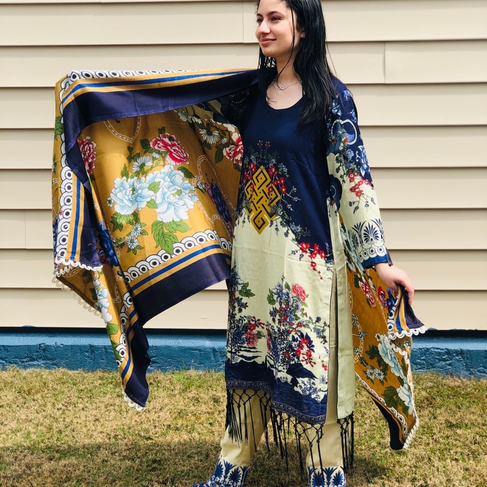 Pakistani Shalwar Kameez w/ Lace and Tassels